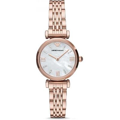 Emporio Armani Montre pour Femmes, 28mm Mouvement à Quartz Deux Aiguilles avec Bracelet en Acier Inoxydable ou en Cuir - Publicité Emporio Armani Montre pour Femmes, 28mm Mouvement à Quartz Deux Aiguilles avec Bracelet en Acier Inoxydable ou en Cuir - Publicité