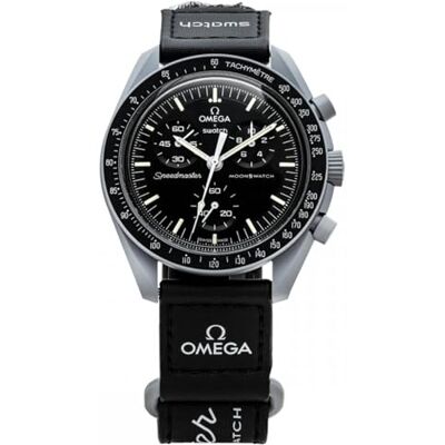 Omega x Swatch Moon Swatch Mission to The Moon Speedmaster Montre moderne, noir - Publicité Omega x Swatch Moon Swatch Mission to The Moon Speedmaster Montre moderne, noir - Publicité