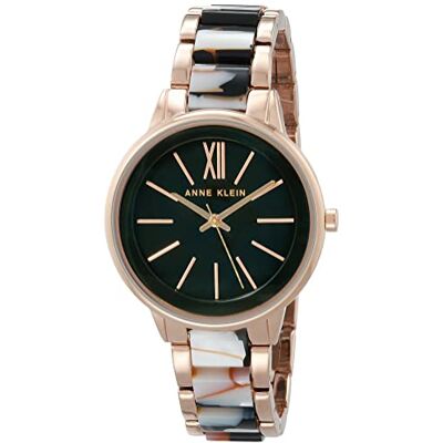 ANNE KLEIN Montre Bracelet en résine pour Femme, Mouvement à Quartz, Or Rose/Multicolore, - Publicité ANNE KLEIN Montre Bracelet en résine pour Femme, Mouvement à Quartz, Or Rose/Multicolore, - Publicité