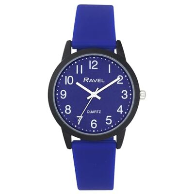 Ravel Montre-Bracelet en Silicone pour Femme « Summer in Black » Quartz Analogique R1813 - Publicité Ravel Montre-Bracelet en Silicone pour Femme « Summer in Black » Quartz Analogique R1813 - Publicité