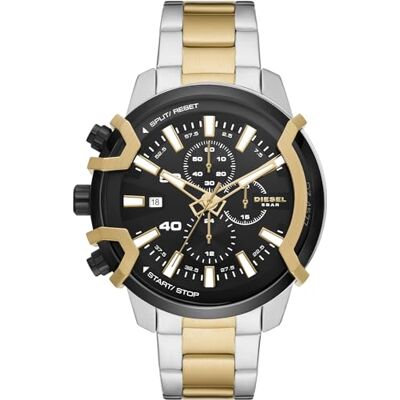 Diesel Griffed Montre pour Homme, Mouvement à Quartz/Chronographe avec Bracelet en Silicone, Acier Inoxydable ou Cuir, Argenté et Noir, 48mm - Publicité Diesel Griffed Montre pour Homme, Mouvement à Quartz/Chronographe avec Bracelet en Silicone, Acier Inoxydable ou Cuir, Argenté et Noir, 48mm - Publicité