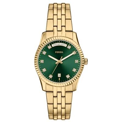 Fossil Scarlette Montre pour Femme en Acier Inoxydable doré 34 mm - Publicité Fossil Scarlette Montre pour Femme en Acier Inoxydable doré 34 mm - Publicité