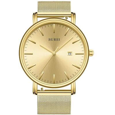 BUREI Montre-Bracelet pour Homme, Montre à Quartz analogique Minimaliste pour Homme avec Bracelet en Maille, Cadeaux pour Hommes, Argenté., Minimaliste - Publicité BUREI Montre-Bracelet pour Homme, Montre à Quartz analogique Minimaliste pour Homme avec Bracelet en Maille, Cadeaux pour Hommes, Argenté., Minimaliste - Publicité