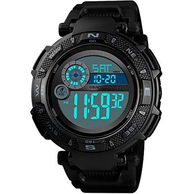 TONSHEN Digitale Montre 50M Etanche LED Double Temps Multifonctionnelnel Alarme Chronomètre Outdoor Militaires Sport Montres Plastique Caisse et Caoutchouc Ruban (Noir) - Publicité TONSHEN Digitale Montre 50M Etanche LED Double Temps Multifonctionnelnel Alarme Chronomètre Outdoor Militaires Sport Montres Plastique Caisse et Caoutchouc Ruban (Noir) - Publicité