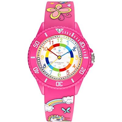 Alienwork Kids Montre Pédagogique Apprendre l'Heure Enfants Garçon Fille Temps d'apprentissage Résistant à l'eau 5 ATM - Publicité Alienwork Kids Montre Pédagogique Apprendre l'Heure Enfants Garçon Fille Temps d'apprentissage Résistant à l'eau 5 ATM - Publicité