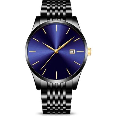 RORIOS Mince Montres Bracelet Business Homme Quartz Analogique Date Acier Inoxydable Band Étanche Multifonction - Publicité RORIOS Mince Montres Bracelet Business Homme Quartz Analogique Date Acier Inoxydable Band Étanche Multifonction - Publicité