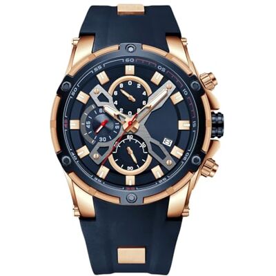 RORIOS Classique Montre Homme Lumineuses Chronographe Montre Bracelet Analogique Quartz Montres avec Bracelet en Silicone - Publicité RORIOS Classique Montre Homme Lumineuses Chronographe Montre Bracelet Analogique Quartz Montres avec Bracelet en Silicone - Publicité