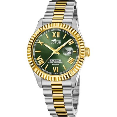 LOTUS Montre Homme Analogique en Acier Inoxydable 316l Multicolore Mouvement à Quartz, Calendrier, Verre Minéral Haute Résistance, Étanche 10 ATM Freedom - Publicité LOTUS Montre Homme Analogique en Acier Inoxydable 316l Multicolore Mouvement à Quartz, Calendrier, Verre Minéral Haute Résistance, Étanche 10 ATM Freedom - Publicité