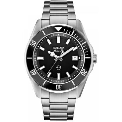 Bulova, Montre, Mens Montre en Acier Inoxydable Marine Star du Cadran et de la Lunette Noire - Publicité Bulova, Montre, Mens Montre en Acier Inoxydable Marine Star du Cadran et de la Lunette Noire - Publicité