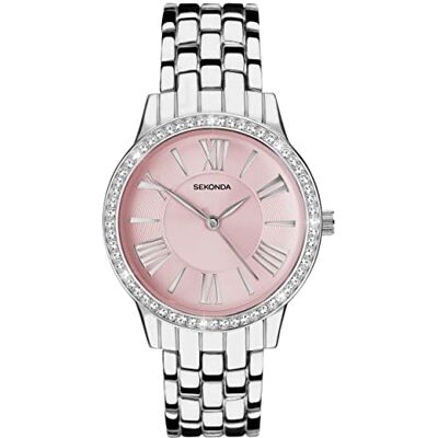 Sekonda Charlotte Ladies 33mm Quartz Watch with Analogue Display, and Alloy Bracelet - Publicité Sekonda Charlotte Ladies 33mm Quartz Watch with Analogue Display, and Alloy Bracelet - Publicité