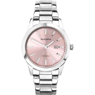 Sekonda Taylor Montre à Quartz pour Femme avec Affichage analogique de la Date et Bracelet en Acier Inoxydable argenté 34 mm - Publicité Sekonda Taylor Montre à Quartz pour Femme avec Affichage analogique de la Date et Bracelet en Acier Inoxydable argenté 34 mm - Publicité