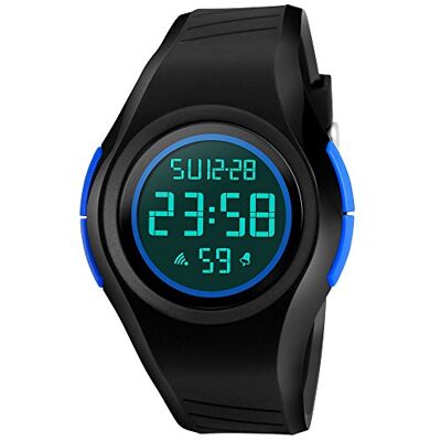 FeiWen Multifonctionnel Outdoor Sport Montres 50M Étanche Militaires LED Électronique Alarme Chronomètre Digital Montre Bracelet Plastique de la Lunette et Caoutchouc Ruban (Bleu) - Publicité FeiWen Multifonctionnel Outdoor Sport Montres 50M Étanche Militaires LED Électronique Alarme Chronomètre Digital Montre Bracelet Plastique de la Lunette et Caoutchouc Ruban (Bleu) - Publicité