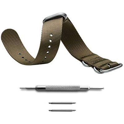 ADDIESDIVE Bracelet de rechange pour montre en nylon pour bracelet de montre de rechange à dégagement rapide pour homme 22mm kaki foncé… - Publicité ADDIESDIVE Bracelet de rechange pour montre en nylon pour bracelet de montre de rechange à dégagement rapide pour homme 22mm kaki foncé… - Publicité