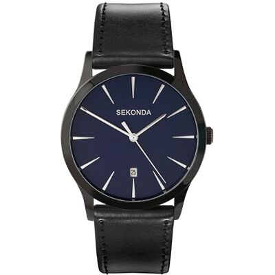 Sekonda Montre à quartz pour homme avec cadran, affichage analogique et bracelet en cuir synthétique noir - Publicité Sekonda Montre à quartz pour homme avec cadran, affichage analogique et bracelet en cuir synthétique noir - Publicité