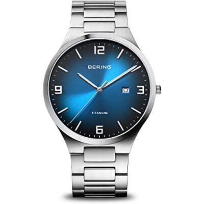 BERING Homme Analogique à Quartz Montre avec Bracelet en Titane avec Éléments - Publicité BERING Homme Analogique à Quartz Montre avec Bracelet en Titane avec Éléments - Publicité