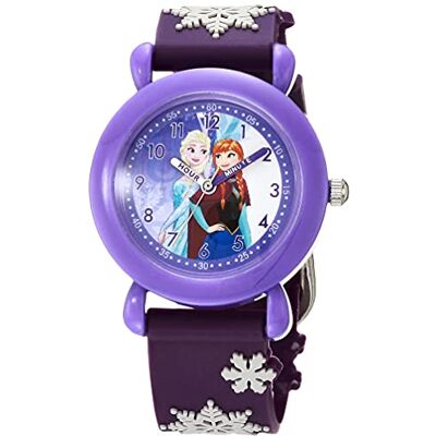 Disney Montre Elsa et Anna La Reine des Neiges pour filles de 3 à 5 ans Montre pour fille avec lunette violette Bracelet en plastique 3D Montres pour filles Jouets amusants pour enfants de 3 à - Publicité Disney Montre Elsa et Anna La Reine des Neiges pour filles de 3 à 5 ans Montre pour fille avec lunette violette Bracelet en plastique 3D Montres pour filles Jouets amusants pour enfants de 3 à - Publicité