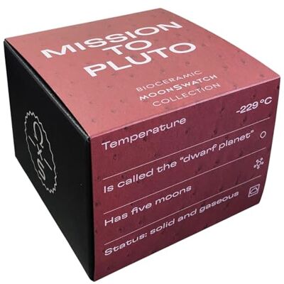 Swatch Montre-bracelet Moonswatch Omega x Mission to Pluto Cuir d'autruche, bordeaux - Publicité Swatch Montre-bracelet Moonswatch Omega x Mission to Pluto Cuir d'autruche, bordeaux - Publicité