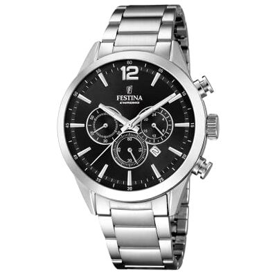 Festina Montre Homme Analogique en Acier Inoxydable 316L Mouvement Quartz Chronographe Calendrier Verre Minéral Résistant Étanche 5 ATM Style Casual Timeless Chronograph - Publicité Festina Montre Homme Analogique en Acier Inoxydable 316L Mouvement Quartz Chronographe Calendrier Verre Minéral Résistant Étanche 5 ATM Style Casual Timeless Chronograph - Publicité