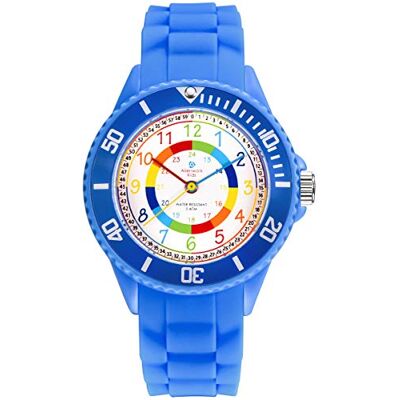 Alienwork Kids Montre Pédagogique Apprendre l'Heure Enfants Garçon Fille Temps d'apprentissage Résistant à l'eau 5 ATM - Publicité Alienwork Kids Montre Pédagogique Apprendre l'Heure Enfants Garçon Fille Temps d'apprentissage Résistant à l'eau 5 ATM - Publicité