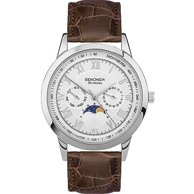 Sekonda Armstong Montre à Quartz Classique pour Homme 40 mm avec Affichage analogique Jour/Date et Bracelet en Cuir Marron - Publicité Sekonda Armstong Montre à Quartz Classique pour Homme 40 mm avec Affichage analogique Jour/Date et Bracelet en Cuir Marron - Publicité