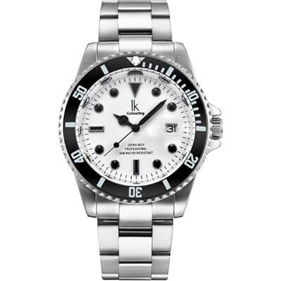 Alienwork Montre Hommes Femmes Argent Bracelet en Métal Acier Calendrier Date Blanc Cadran Lumineux Classique élégant - Publicité Alienwork Montre Hommes Femmes Argent Bracelet en Métal Acier Calendrier Date Blanc Cadran Lumineux Classique élégant - Publicité