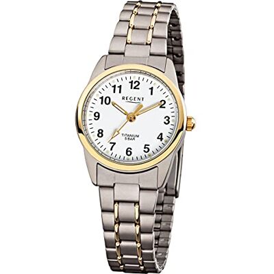 Regent Montre à Quartz pour Femme avec Bracelet en Titane et Fermoir déployant, Petits Chiffres Arabes, diamètre 26 mm - Publicité Regent Montre à Quartz pour Femme avec Bracelet en Titane et Fermoir déployant, Petits Chiffres Arabes, diamètre 26 mm - Publicité