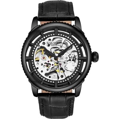 Stuhrling Montre Homme Original, Cadran Squelette avec Bracelet en Cuir - Publicité Stuhrling Montre Homme Original, Cadran Squelette avec Bracelet en Cuir - Publicité