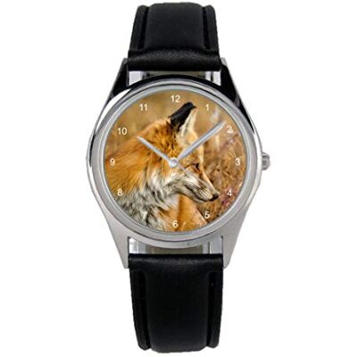 KIESENBERG Montre-Bracelet Renard Nature Idée Cadeau pour Les Amoureux de la Nature Fan Femmes Hommes Unisexe Analogique Quartz Bracelet en Cuir Montre 36 mm de diamètre - Publicité KIESENBERG Montre-Bracelet Renard Nature Idée Cadeau pour Les Amoureux de la Nature Fan Femmes Hommes Unisexe Analogique Quartz Bracelet en Cuir Montre 36 mm de diamètre - Publicité
