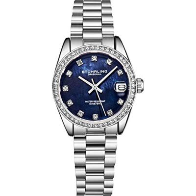 Stuhrling Montre Femme Original Bracelet Acier Inoxydable, Mouvement à Quartz, analogique, Cadran nacré avec Date Collection de Montres Femme élégantes et décontractées - Publicité Stuhrling Montre Femme Original Bracelet Acier Inoxydable, Mouvement à Quartz, analogique, Cadran nacré avec Date Collection de Montres Femme élégantes et décontractées - Publicité