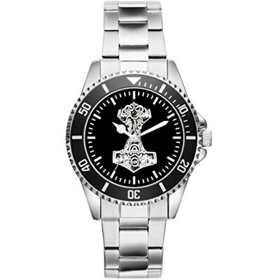 KIESENBERG Montre pour homme Marteau de Thor Foi Mjölnir Symbole médiéval Idée cadeau Montre analogique à quartz , Bracelet - Publicité KIESENBERG Montre pour homme Marteau de Thor Foi Mjölnir Symbole médiéval Idée cadeau Montre analogique à quartz , Bracelet - Publicité