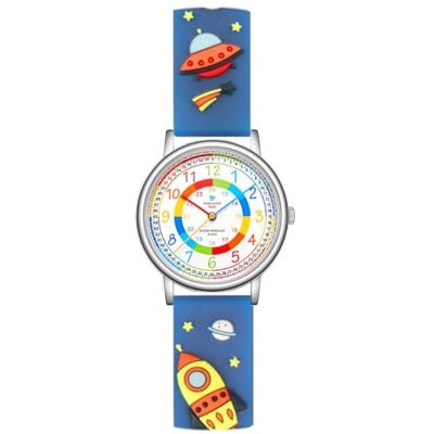 Alienwork Espace Alien Montre Pédagogique Apprendre l'Heure Enfants Garçon Argent Bracelet Bleu Multicolore Enfants Résistant à l'eau 5 ATM Temps d'apprentissage - Publicité Alienwork Espace Alien Montre Pédagogique Apprendre l'Heure Enfants Garçon Argent Bracelet Bleu Multicolore Enfants Résistant à l'eau 5 ATM Temps d'apprentissage - Publicité