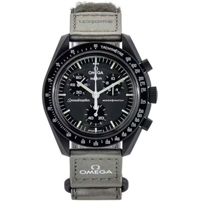 Omega x Swatch Moon, Swatch Mission To Mercury, Speedmaster, Noir, Moderne - Publicité Omega x Swatch Moon, Swatch Mission To Mercury, Speedmaster, Noir, Moderne - Publicité