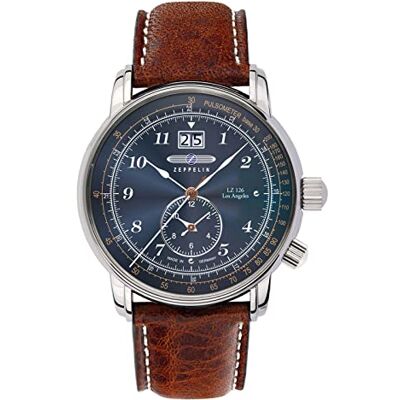 Zeppelin Herrenuhr mit Lederband Serie LZ126 Los Angeles Großdatum Big Date GMT 8644 - Publicité Zeppelin Herrenuhr mit Lederband Serie LZ126 Los Angeles Großdatum Big Date GMT 8644 - Publicité