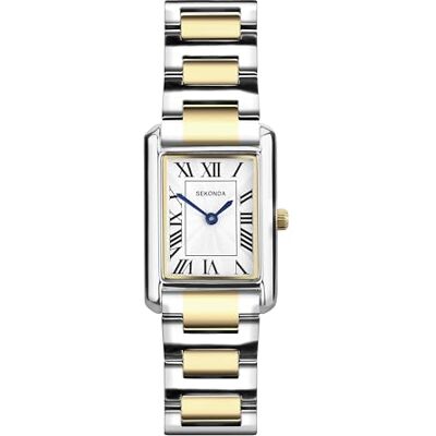 Sekonda Montre Colette classique pour femme 22 mm avec bracelet et cadran blanc, Blanc, bicolore, Classique - Publicité Sekonda Montre Colette classique pour femme 22 mm avec bracelet et cadran blanc, Blanc, bicolore, Classique - Publicité