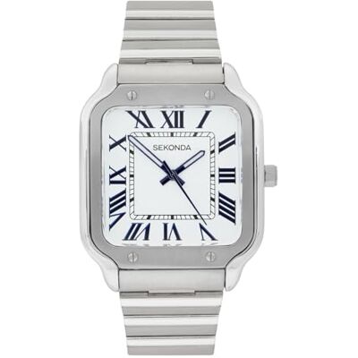 Sekonda Rene Montre à quartz pour homme avec affichage analogique et bracelet en acier inoxydable Argenté 39 mm - Publicité Sekonda Rene Montre à quartz pour homme avec affichage analogique et bracelet en acier inoxydable Argenté 39 mm - Publicité