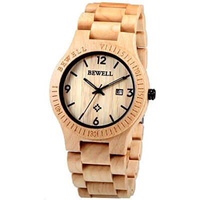 Alienwork Wood Montre Hommes Femmes Bois Naturel - Publicité Alienwork Wood Montre Hommes Femmes Bois Naturel - Publicité