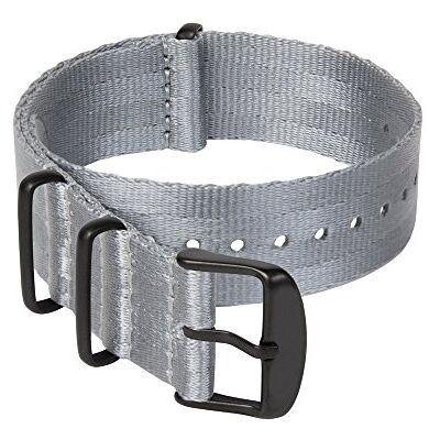 Archer Watch Straps Bracelets de Montre NATO en Nylon Type Ceinture de Sécurité (Gris/Pièces noires, 22mm) - Publicité Archer Watch Straps Bracelets de Montre NATO en Nylon Type Ceinture de Sécurité (Gris/Pièces noires, 22mm) - Publicité