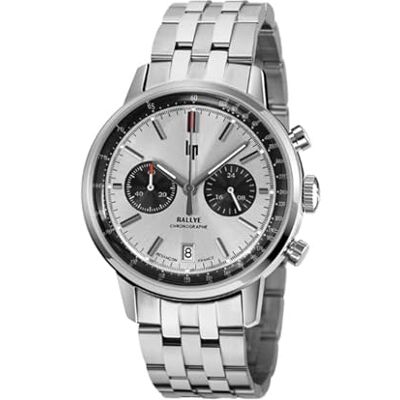 Lip Montre Rallye 41mm Panda Chronographe Méca-Quartz Acier - Publicité Lip Montre Rallye 41mm Panda Chronographe Méca-Quartz Acier - Publicité