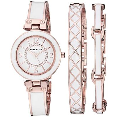 Anne Klein Ensemble Montre et Bracelet de qualité supérieure avec Cristaux pour Femme - Publicité Anne Klein Ensemble Montre et Bracelet de qualité supérieure avec Cristaux pour Femme - Publicité