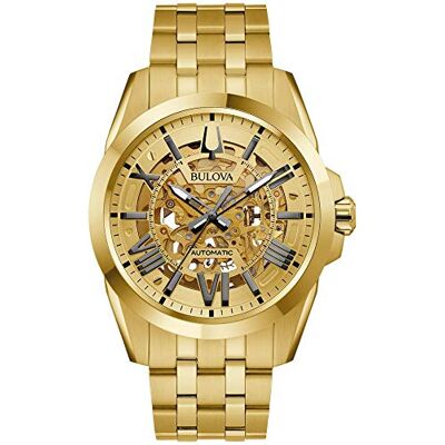 Bulova Sutton Montre chronographe automatique dorée pour homme 43 mm - Publicité Bulova Sutton Montre chronographe automatique dorée pour homme 43 mm - Publicité