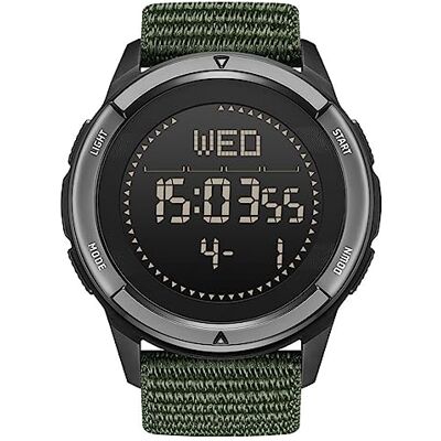 TPWEWRX Montre Digitale d'extérieur pour Hommes avec boîtier en Fibre de Carbone Rétro-éclairage par LED Montre Tactique étanche à 50M Montres Militaires Boussole Montre-Bracelet (Green) - Publicité TPWEWRX Montre Digitale d'extérieur pour Hommes avec boîtier en Fibre de Carbone Rétro-éclairage par LED Montre Tactique étanche à 50M Montres Militaires Boussole Montre-Bracelet (Green) - Publicité