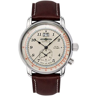 Zeppelin Herrenuhr mit Lederband Serie LZ126 Los Angeles Großdatum Big Date GMT 8644 - Publicité Zeppelin Herrenuhr mit Lederband Serie LZ126 Los Angeles Großdatum Big Date GMT 8644 - Publicité