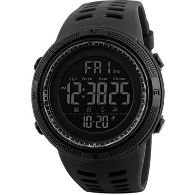 SKMEI DG1251 Montre numérique pour homme avec bracelet en résine et chronomètre et alarme, Noir , Sangle - Publicité SKMEI DG1251 Montre numérique pour homme avec bracelet en résine et chronomètre et alarme, Noir , Sangle - Publicité