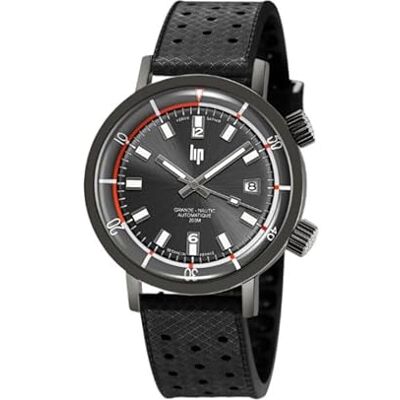 Lip Montre Grande Nautic Ski 41mm Automatique Cadran Noir - Publicité Lip Montre Grande Nautic Ski 41mm Automatique Cadran Noir - Publicité