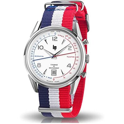 Lip Automatic Watch , Blanc, Sangle, Blanc, Sangle - Publicité Lip Automatic Watch , Blanc, Sangle, Blanc, Sangle - Publicité