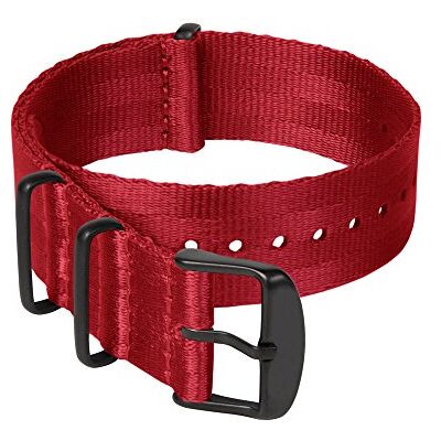 Archer Watch Straps Bracelets de Montre NATO en Nylon Type Ceinture de Sécurité (Rouge/Pièces noires, 20mm) - Publicité Archer Watch Straps Bracelets de Montre NATO en Nylon Type Ceinture de Sécurité (Rouge/Pièces noires, 20mm) - Publicité