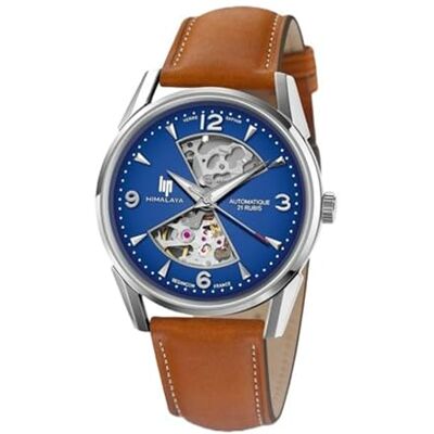 Lip Montre Himalaya 40 mm Sablier Squelette Automatique Bleu et Marron - Publicité Lip Montre Himalaya 40 mm Sablier Squelette Automatique Bleu et Marron - Publicité