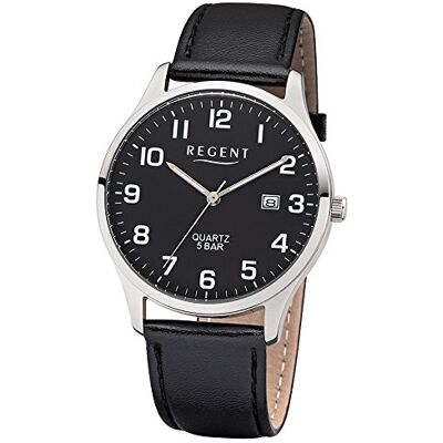 REGENT Montre à Quartz analogique pour Homme avec Bracelet en Cuir - Publicité REGENT Montre à Quartz analogique pour Homme avec Bracelet en Cuir - Publicité