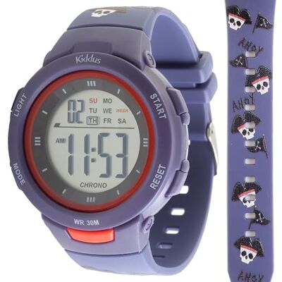 Kiddus Montre Digitale Fille et Garçon. avec Alarme, Chronographe, Résistant a l’Eau (3ATM). Montre Bracelet Enfant 3-12 Ans - Publicité Kiddus Montre Digitale Fille et Garçon. avec Alarme, Chronographe, Résistant a l’Eau (3ATM). Montre Bracelet Enfant 3-12 Ans - Publicité
