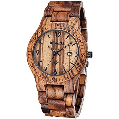 Alienwork Wood Montre Hommes Femmes Bois Naturel - Publicité Alienwork Wood Montre Hommes Femmes Bois Naturel - Publicité